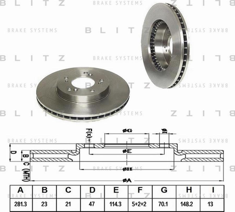 Blitz BS0140 - Экономичный тормозной диск unicars.by