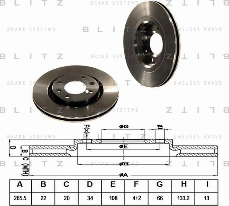 Blitz BS0135 - Тормозные колодки, дисковые, комплект unicars.by