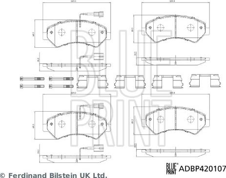 Blue Print ADBP420107 - Тормозные колодки, дисковые, комплект unicars.by