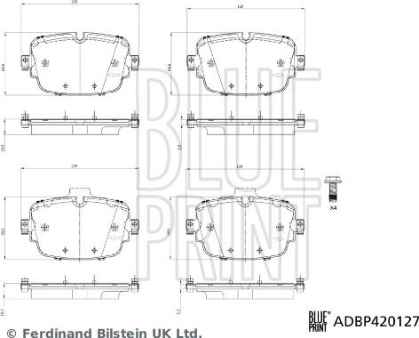 Blue Print ADBP420127 - Тормозные колодки, дисковые, комплект unicars.by