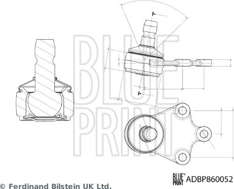 Blue Print ADBP860052 - Шаровая опора, несущий / направляющий шарнир unicars.by