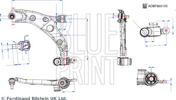 Blue Print ADBP860195 - Рычаг подвески колеса unicars.by