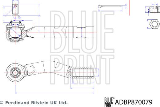 Blue Print ADBP870079 - Наконечник рулевой тяги, шарнир unicars.by