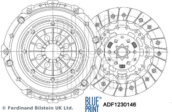 Blue Print ADF1230146 - Комплект сцепления unicars.by