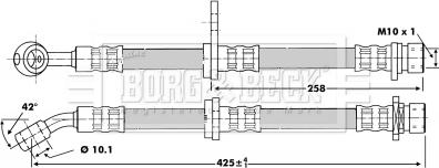 Borg & Beck BBH6744 - Тормозной шланг unicars.by