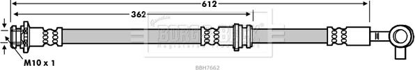 Borg & Beck BBH7662 - Тормозной шланг unicars.by