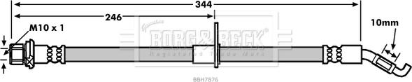 Borg & Beck BBH7876 - Тормозной шланг unicars.by