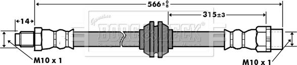 Borg & Beck BBH7395 - Тормозной шланг unicars.by