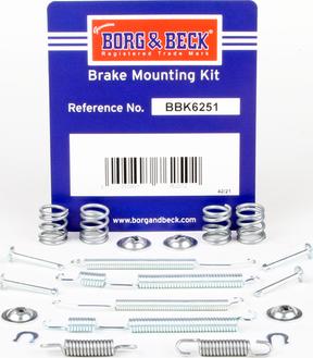 Borg & Beck BBK6251 - Комплектующие, барабанный тормозной механизм unicars.by