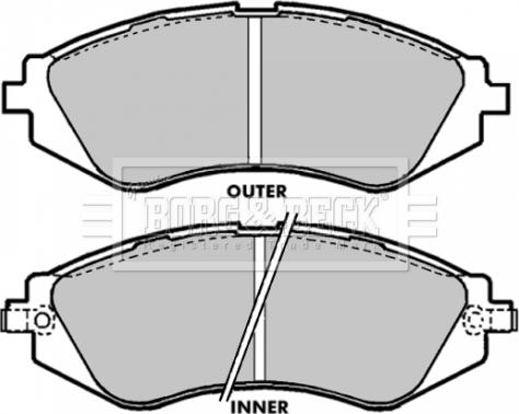 Borg & Beck BBP1641 - Тормозные колодки, дисковые, комплект unicars.by