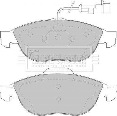 Borg & Beck BBP1635 - Тормозные колодки, дисковые, комплект unicars.by