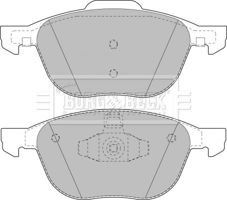 Borg & Beck BBP1864 - Тормозные колодки, дисковые, комплект unicars.by