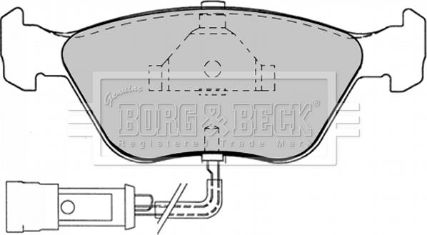 Borg & Beck BBP1343 - Тормозные колодки, дисковые, комплект unicars.by