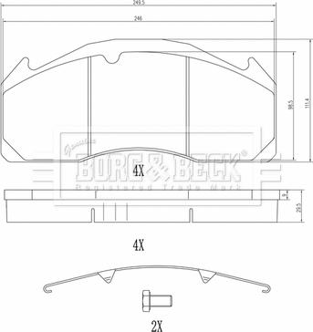 Borg & Beck BBP33008 - Тормозные колодки, дисковые, комплект unicars.by