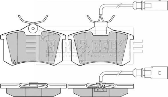 Borg & Beck BBP2445 - Тормозные колодки, дисковые, комплект unicars.by