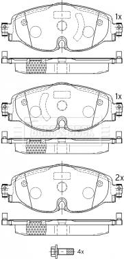 Borg & Beck BBP2550 - Тормозные колодки, дисковые, комплект unicars.by