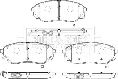 Borg & Beck BBP2561 - Тормозные колодки, дисковые, комплект unicars.by