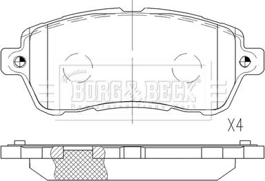 Borg & Beck BBP2646 - Тормозные колодки, дисковые, комплект unicars.by