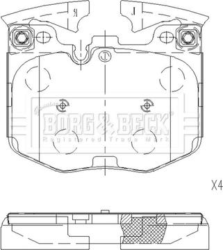 Borg & Beck BBP2659 - Тормозные колодки, дисковые, комплект unicars.by