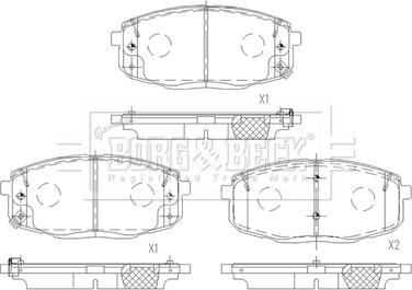 Borg & Beck BBP2667 - Тормозные колодки, дисковые, комплект unicars.by