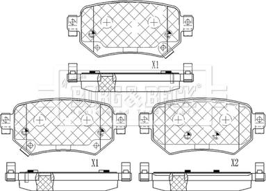 Borg & Beck BBP2601 - Тормозные колодки, дисковые, комплект unicars.by