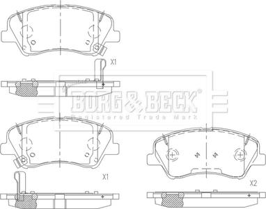 Borg & Beck BBP2681 - Тормозные колодки, дисковые, комплект unicars.by