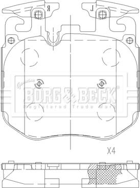 Borg & Beck BBP2630 - Тормозные колодки, дисковые, комплект unicars.by