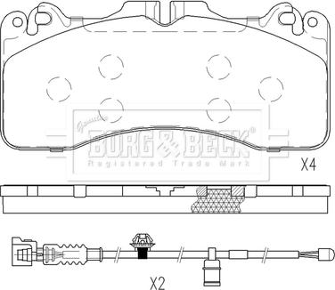 Borg & Beck BBP2623 - Тормозные колодки, дисковые, комплект unicars.by