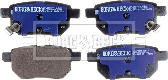 Borg & Beck BBP2070 - Тормозные колодки, дисковые, комплект unicars.by