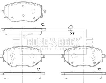 Borg & Beck BBP2887 - Тормозные колодки, дисковые, комплект unicars.by