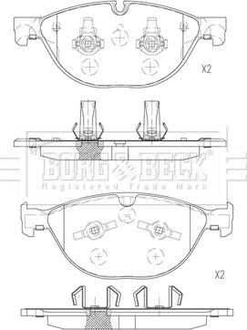 Borg & Beck BBP2828 - Тормозные колодки, дисковые, комплект unicars.by