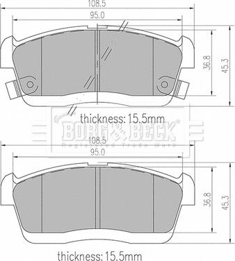 Borg & Beck BBP2384 - Тормозные колодки, дисковые, комплект unicars.by