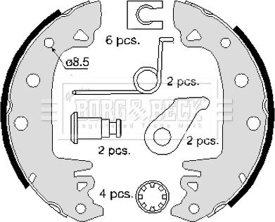 Borg & Beck BBS6086 - Комплект тормозных колодок, барабанные unicars.by