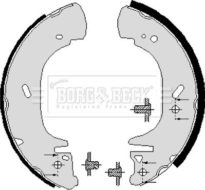 Borg & Beck BBS6190 - Комплект тормозных колодок, барабанные unicars.by