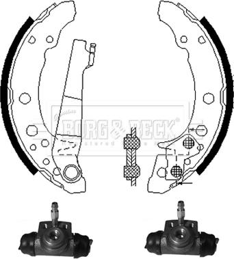 Borg & Beck BBS1002K - Комплект тормозных колодок, барабанные unicars.by