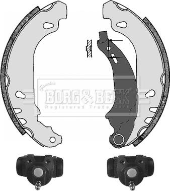 Borg & Beck BBS1023K - Комплект тормозных колодок, барабанные unicars.by