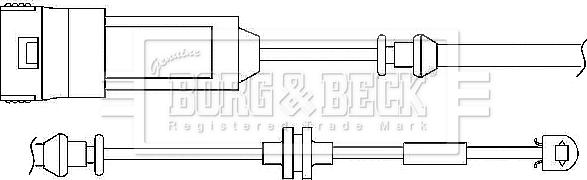 Borg & Beck BWL3016 - Сигнализатор, износ тормозных колодок unicars.by