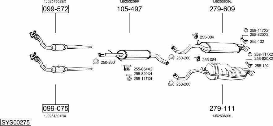 Bosal SYS00275 - Система выпуска ОГ unicars.by