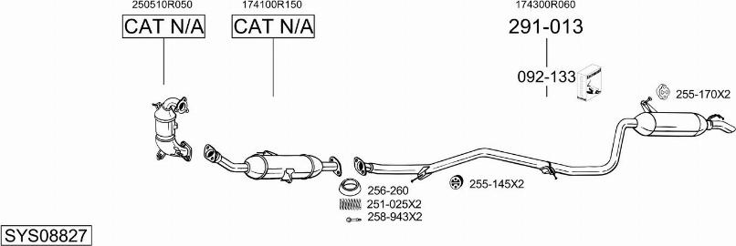 Bosal SYS08827 - Система выпуска ОГ unicars.by