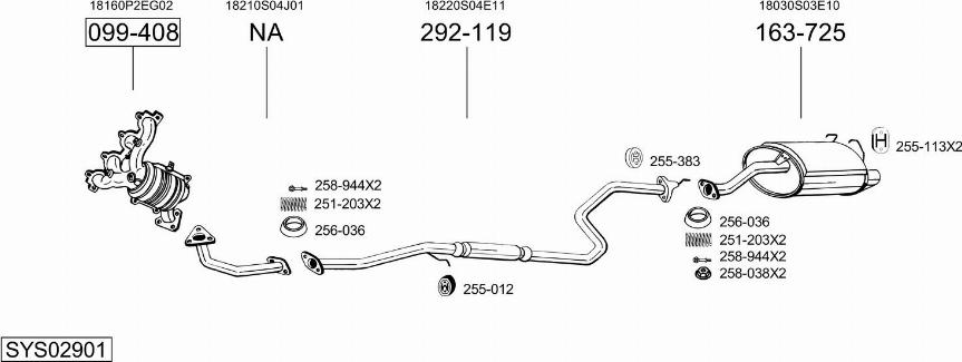 Bosal SYS02901 - Система выпуска ОГ unicars.by