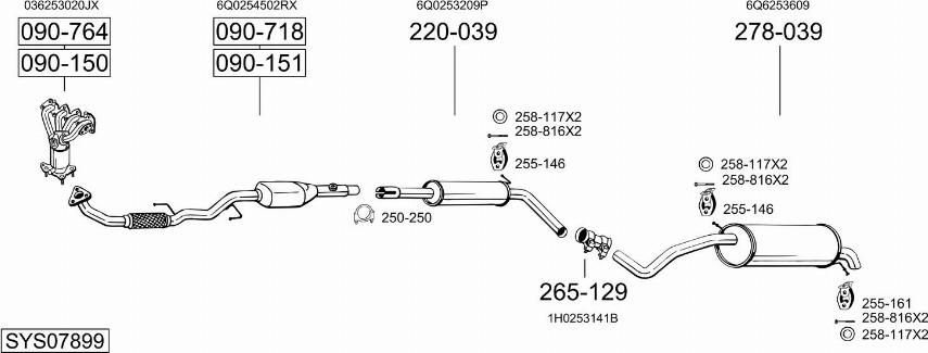 Bosal SYS07899 - Система выпуска ОГ unicars.by