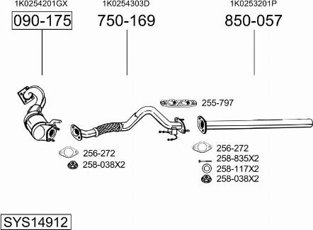 Bosal SYS14912 - Система выпуска ОГ unicars.by