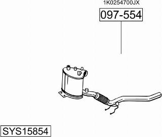 Bosal SYS15854 - Система выпуска ОГ unicars.by