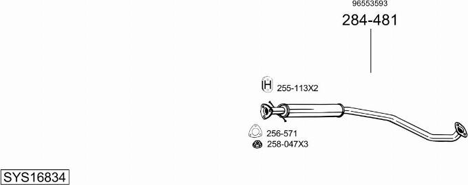 Bosal SYS16834 - Система выпуска ОГ unicars.by