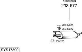 Bosal SYS17390 - Система выпуска ОГ unicars.by