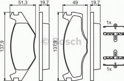 BOSCH 986468873 - Тормозные колодки, дисковые, комплект unicars.by