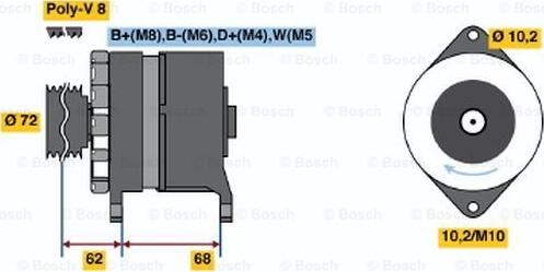 BOSCH 6 033 GB3 035 - Генератор unicars.by