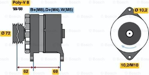 BOSCH 6 033 GB3 033 - Генератор unicars.by