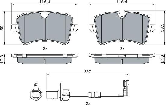 BOSCH 0 986 494 915 - Тормозные колодки, дисковые, комплект unicars.by