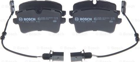 BOSCH 0 986 494 915 - Тормозные колодки, дисковые, комплект unicars.by